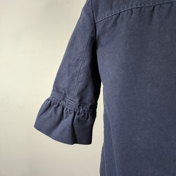 J. Crew Fiona Refined Canvas Navy Blue Jacket 3/4 Sleeve Size 6 - Picture 9 of 14